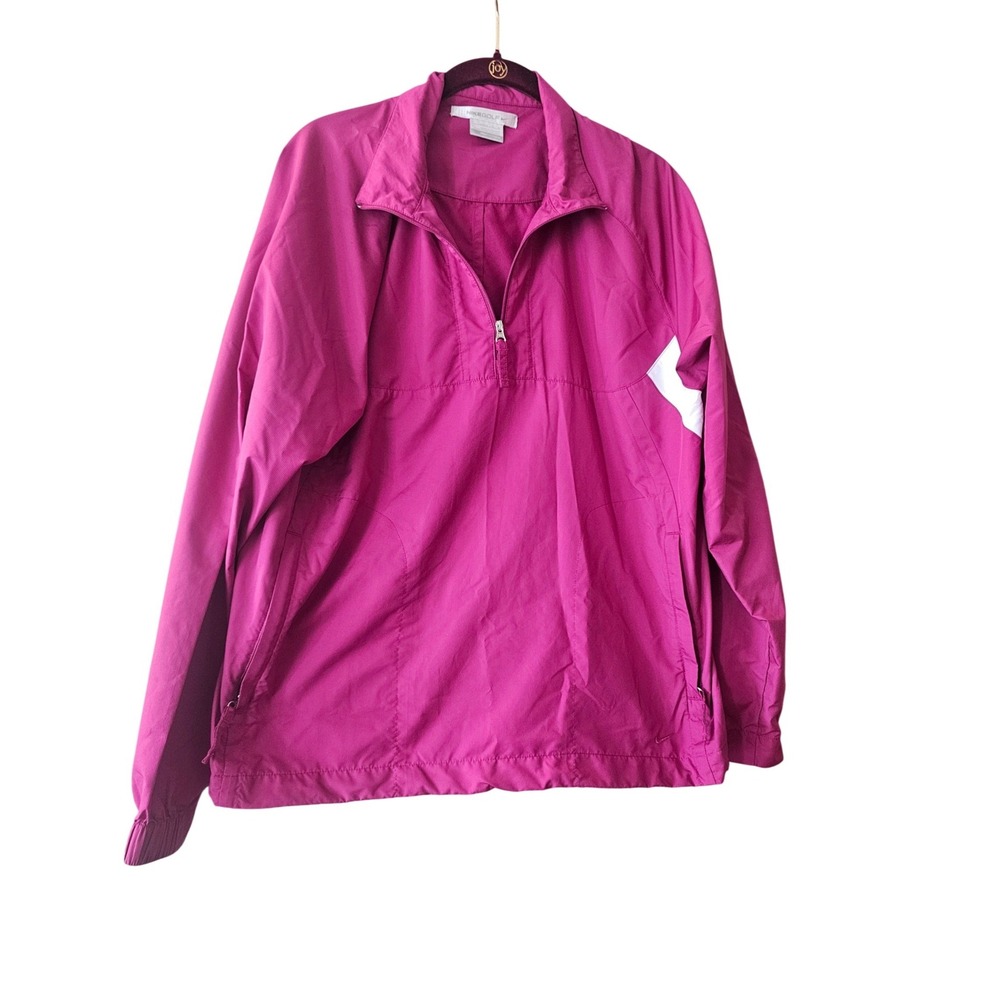 Nike Golf Quarter Zip Pullover Kids Large Pink Windbreaker Jacket